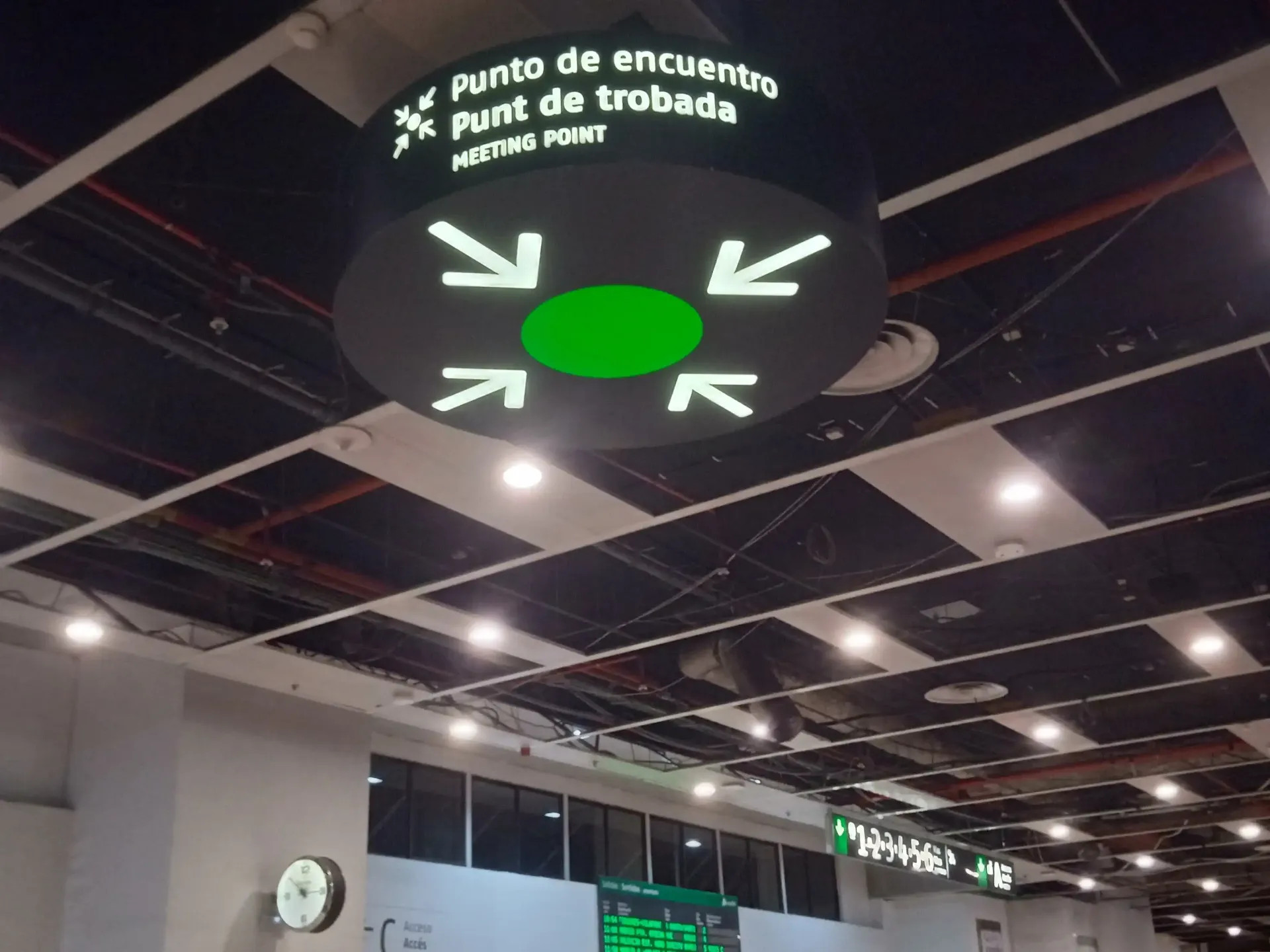 Meeting point at railway station Barcelona-Sants