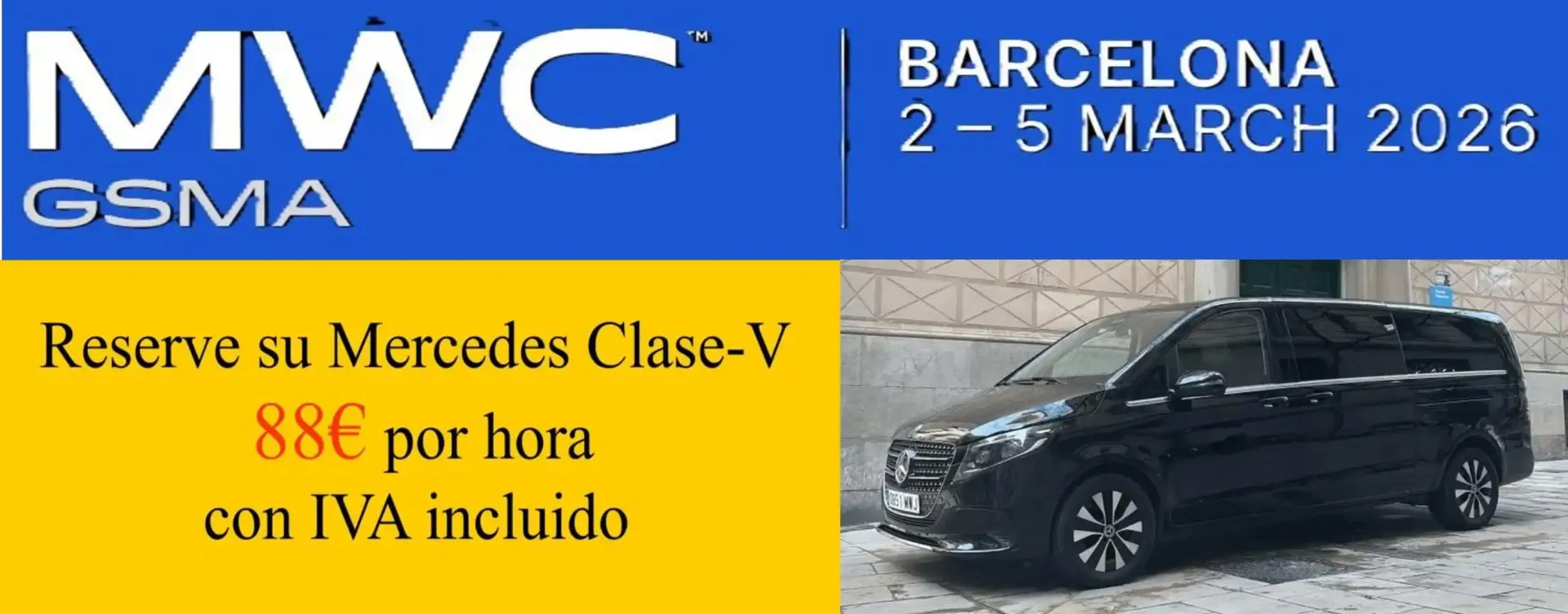 88€ por hora durante el Mobile World Congress