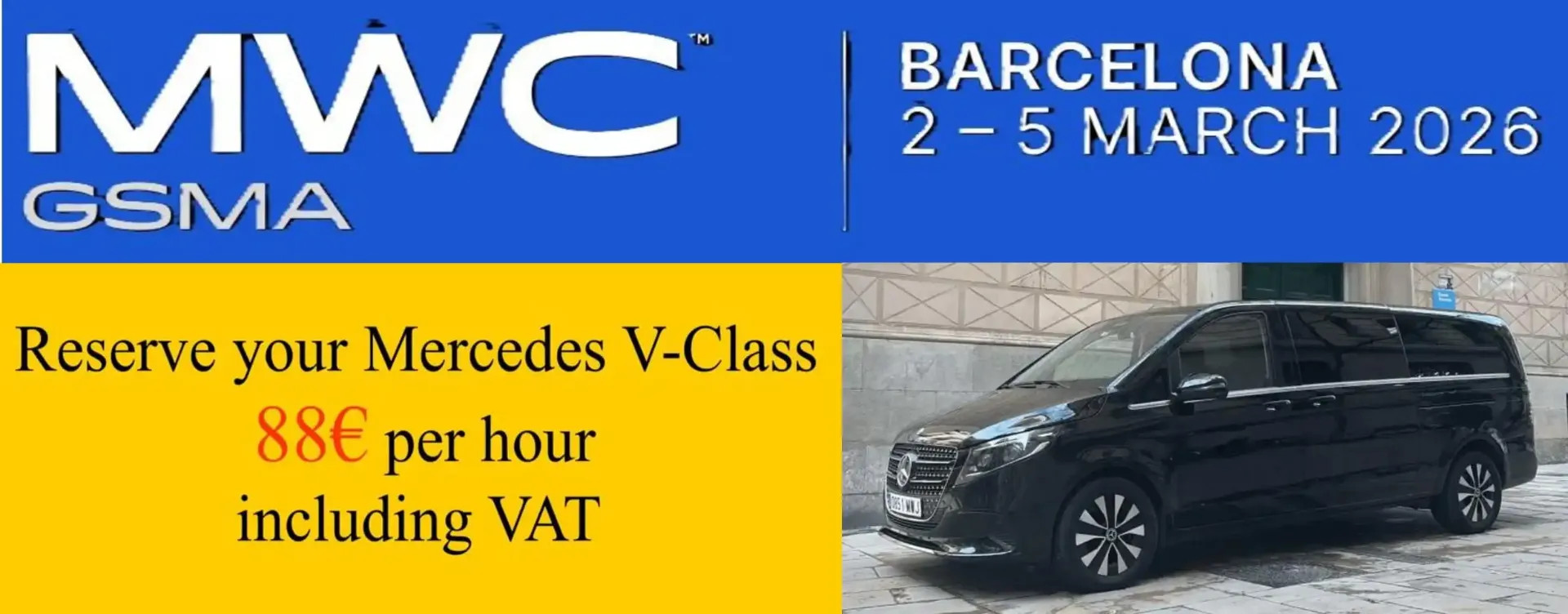 88€ per hour during the Mobile World Congress